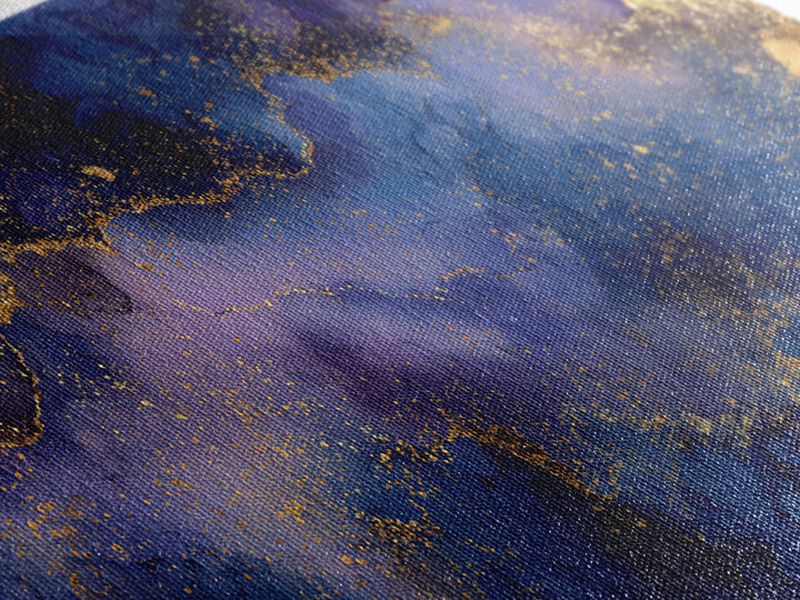Gold Constellation Map on Deep Navy Texture Canvas Print, Celestial Art, Retro Wall Art, Living Room Decor, Fine Art, Celestial, CEL-2x1-76