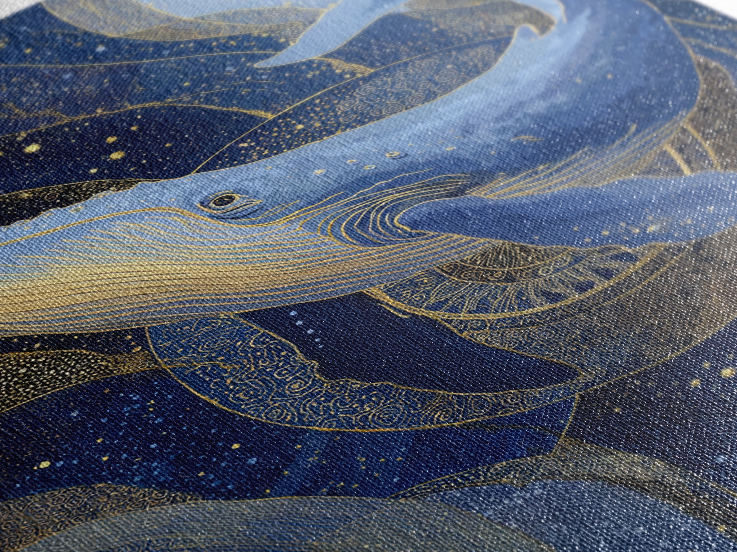 Cosmic Whale Swimming Through a Star Field Framed Canvas Print, Celestial Art, Room Decor, Living Room Decor, Celestial, CEL-2x3-13