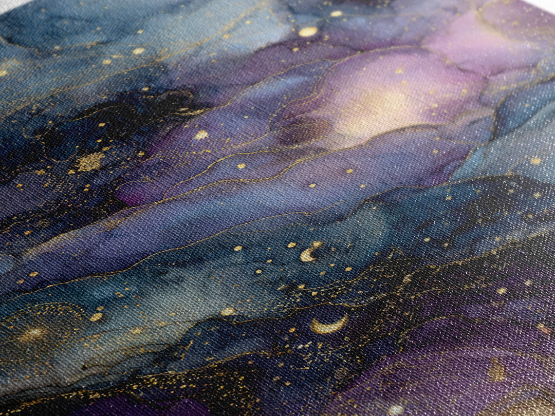 Galaxy Swirl with Jewel Tone Nebula Clouds Framed Canvas Print, Celestial Art, Space Art, Living Room Decor, Celestial, CEL-2x3-4