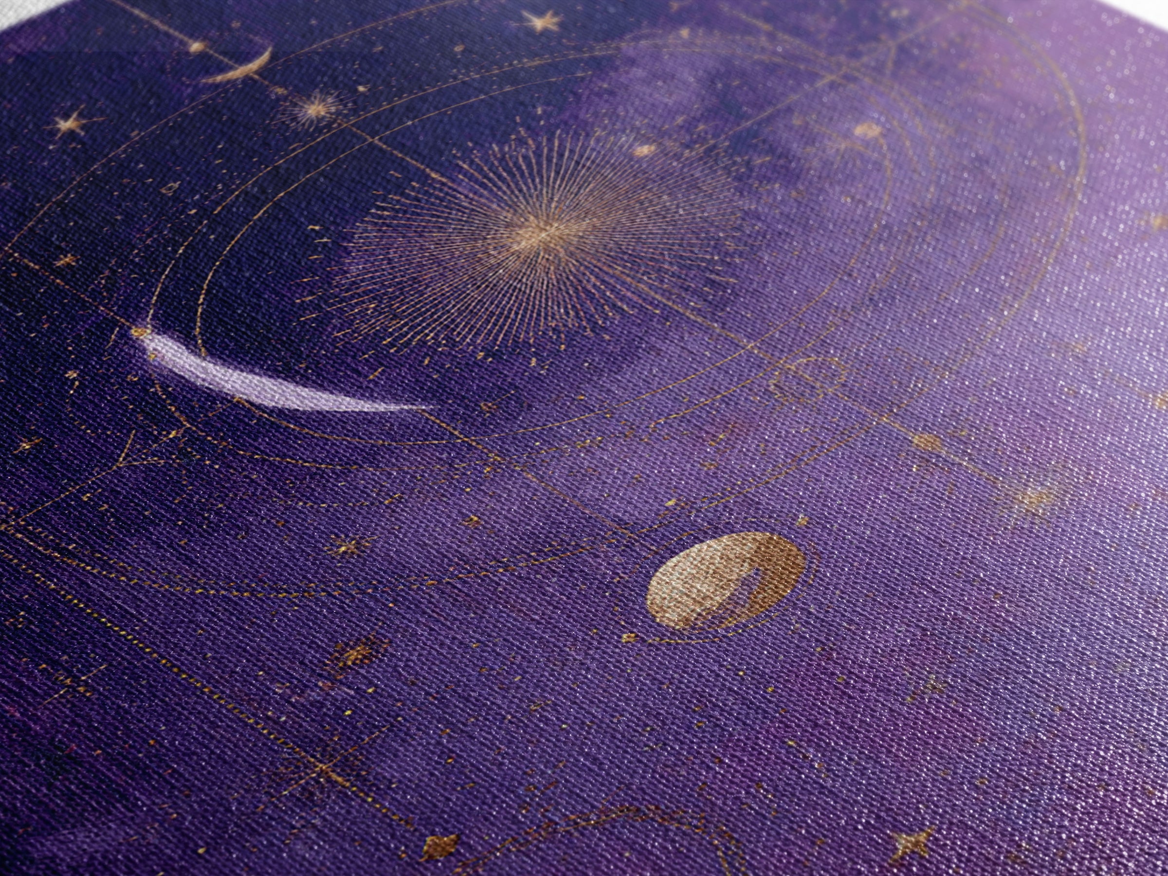 Dreamlike Comet Crossing a Violet Sky Framed Canvas Print, Celestial Art, Colorful Wall Art, Living Room Decor, Abstract Art, CEL-2x3-92