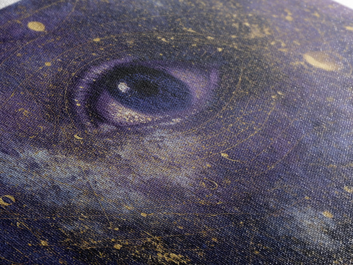 Mystic Eye Surrounded by Moons and Constellations Canvas Print, Celestial Art, Minimalist Art, Living Room Decor, Celestial, CEL-3x2-92