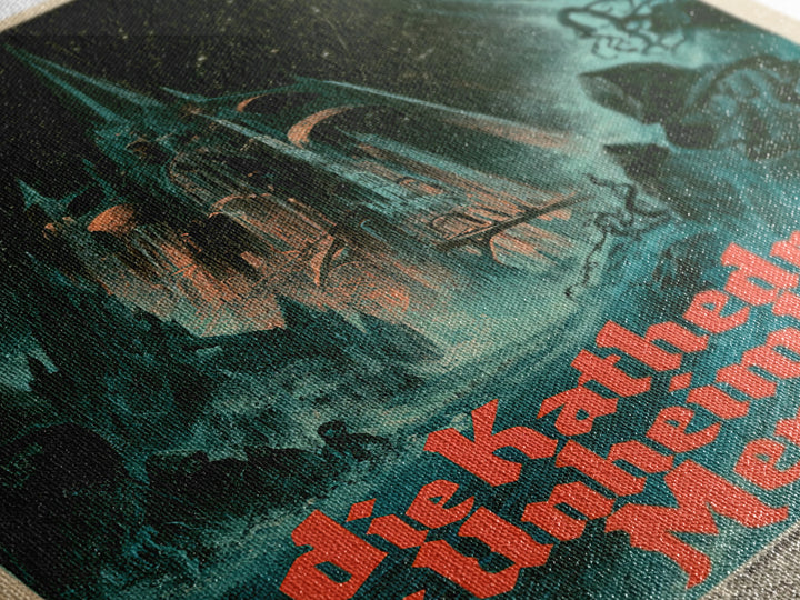 The Cathedral Of The Eldritch Sea, German Language Horror Movie Poster, 1960s Horror Art, Retro Horror Movie Art, Canvas Print