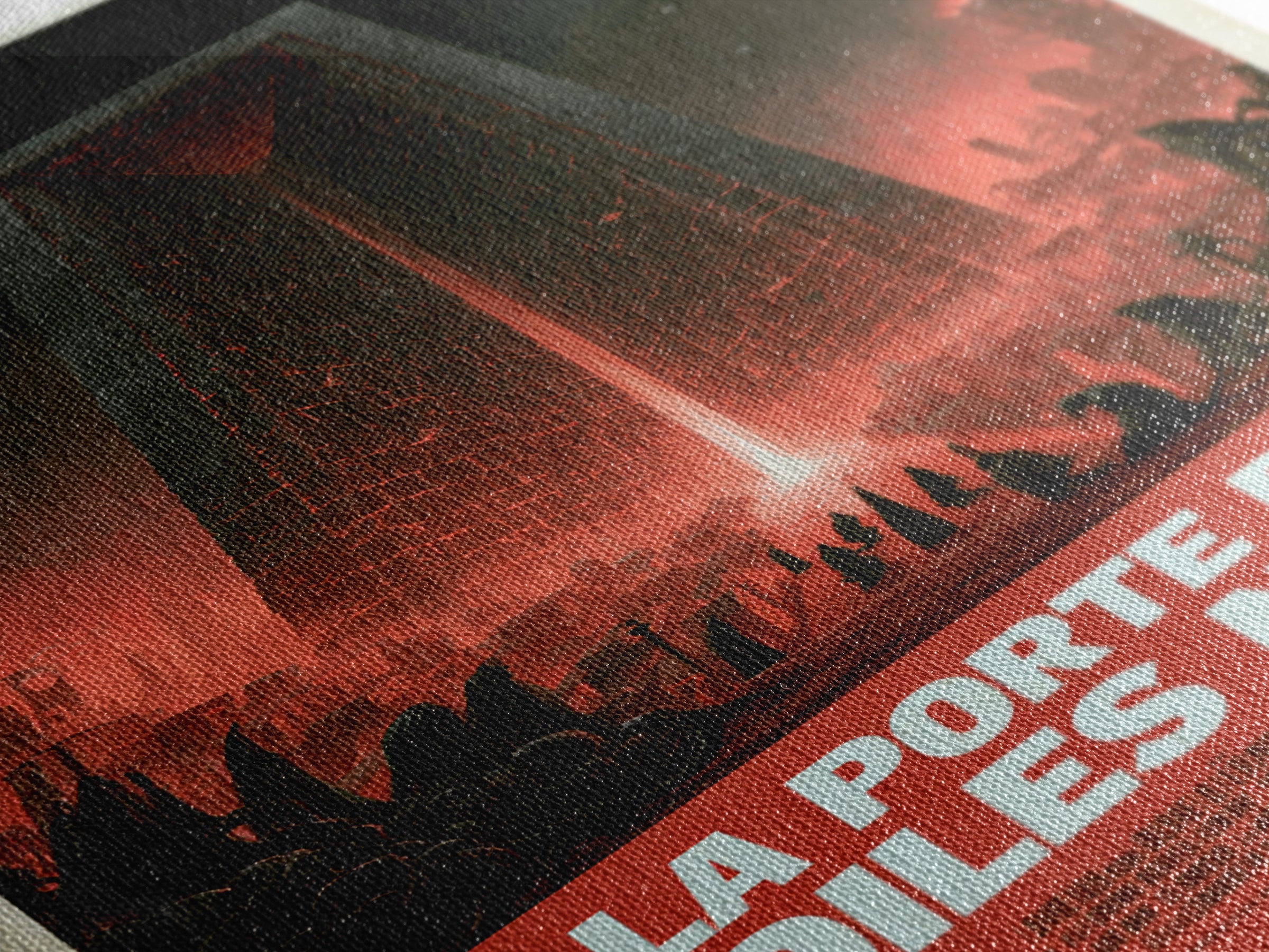 The Gate Of Black Stars, French Language Horror Movie Poster, 1960s Horror Art, Gothic Cinema Wall Art, Framed Canvas Print
