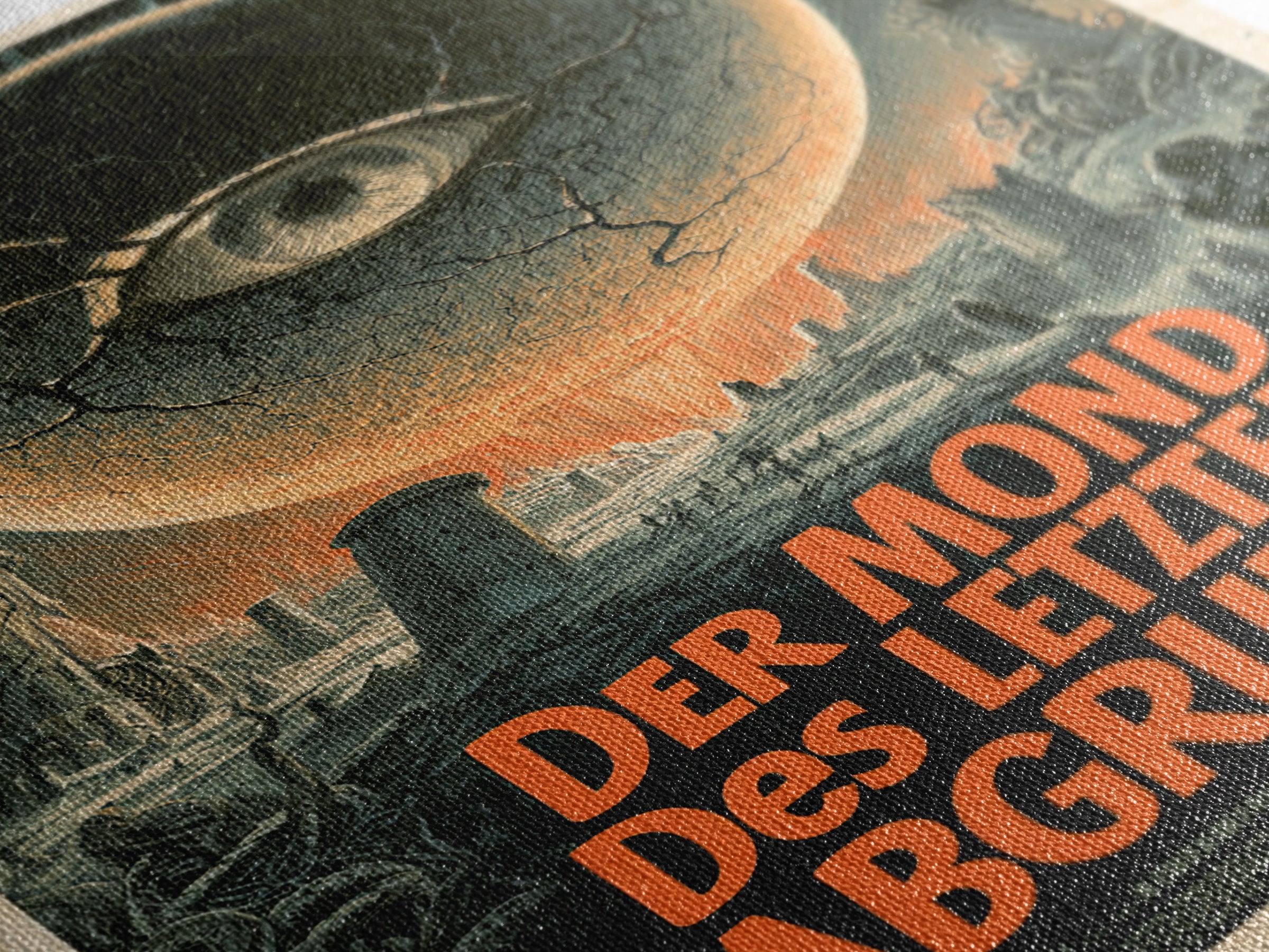 The Moon Of The Last Abyss, German Language Horror Movie Poster, 1960s Horror Art, Eldritch Cinema Wall Art, Framed Canvas Print