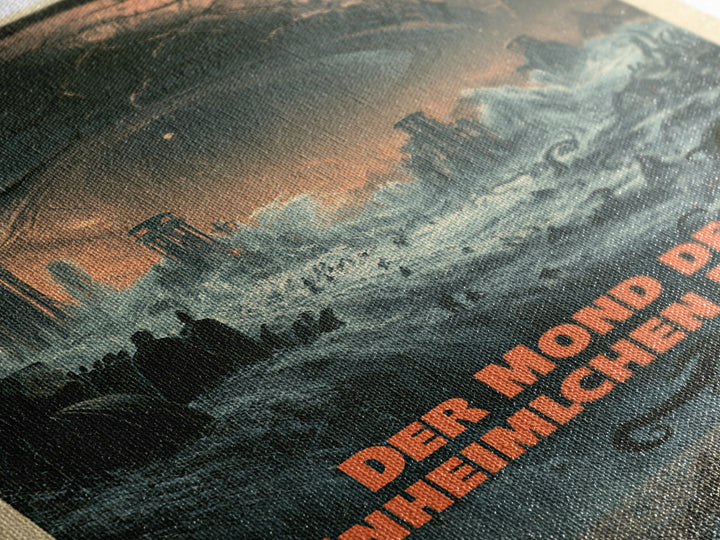 The Moon Of The Eldritch Sea, German Language Horror Movie Poster, 1960s Horror Art, Lovecraftian Horror Poster, Framed Canvas Print