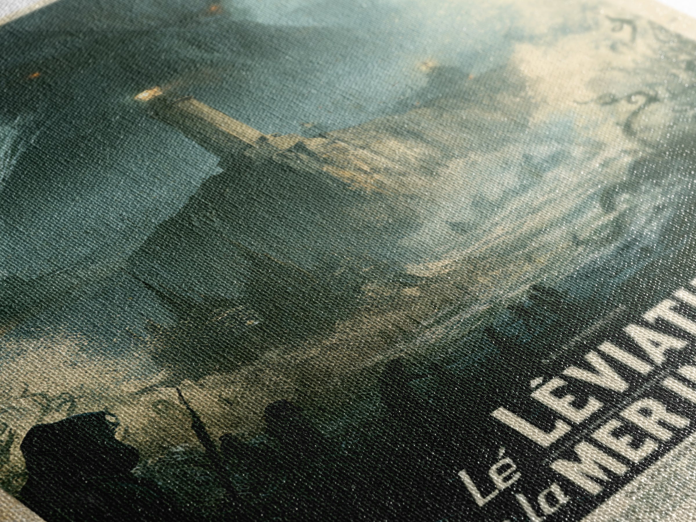 The Leviathan Of The Eldritch Sea, French Language Horror Movie Poster, 1960s Horror Art, Gothic Cinema Wall Art, Framed Canvas Print