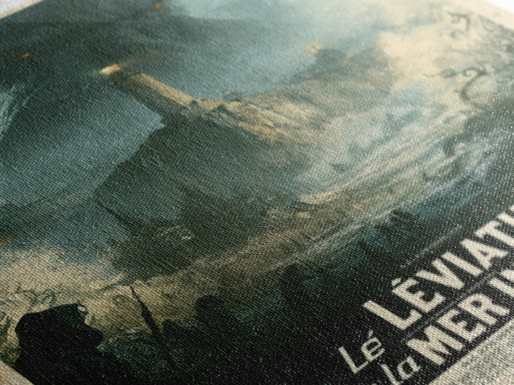 The Leviathan Of The Eldritch Sea, French Language Horror Movie Poster, 1960s Horror Art, Gothic Cinema Wall Art, Framed Canvas Print