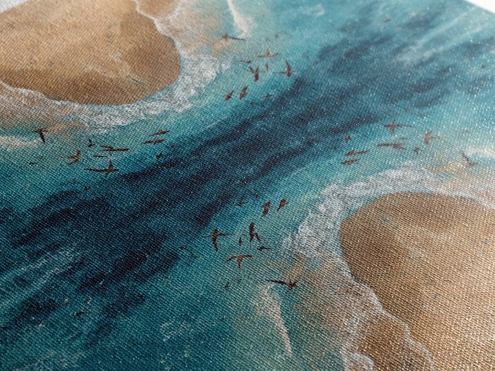 Aerial Sandbar with Turquoise Water Canvas Print, Coastal Art, Ocean Wall Art, Coastal Decor, Fine Art, Coastal, COA-1x1-5