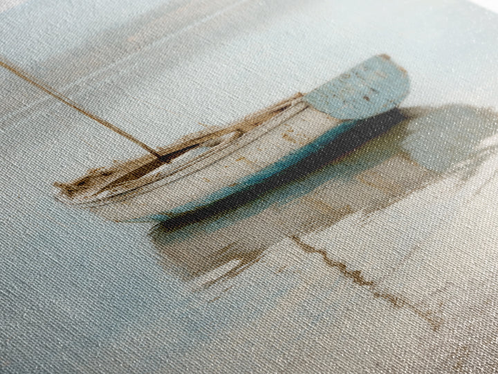 Weathered Sailboat on Calm Morning Water Canvas Print, Coastal Art, Coastal Prints, Coastal Decor, Fine Art, Coastal, COA-1x1-50