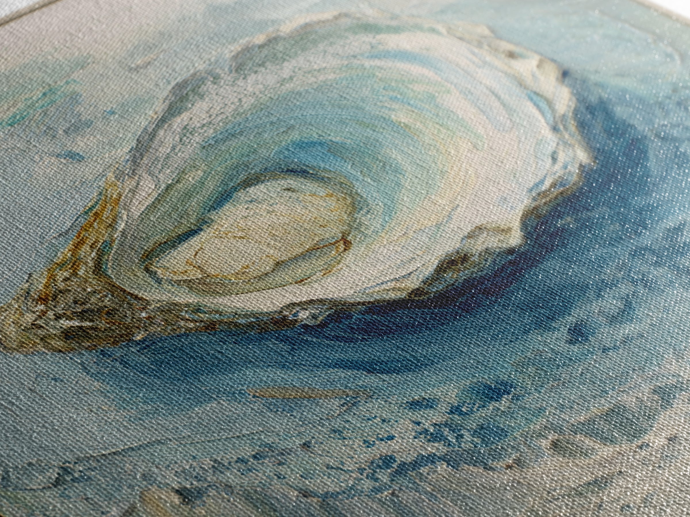Oyster Shell Study Canvas Print, Coastal Art, Modern Decor, Coastal Decor, Fine Art, Coastal, Home Decor, Wall Decor, COA-1x1-75