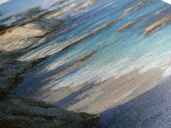 Mediterranean Cove with Cliff Shadows Framed Canvas Print, Coastal Art, Modern Decor, Coastal Decor, Fine Art, Coastal, COA-1x3-53