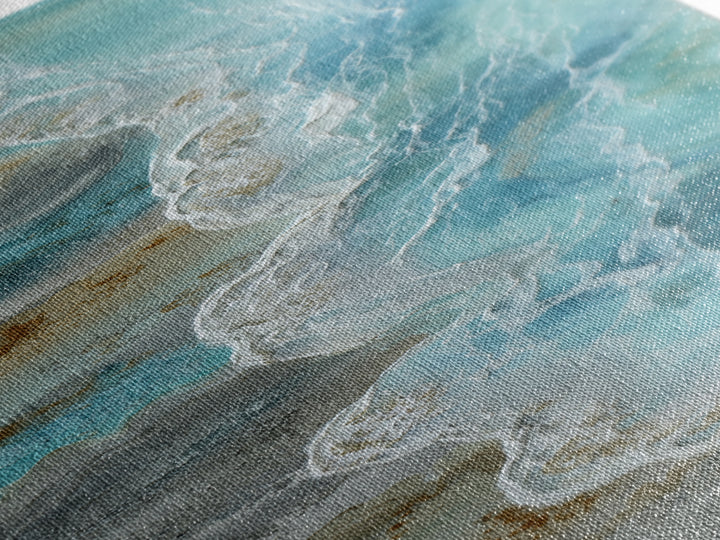 Oyster Shell Study Canvas Print, Coastal Art, Blue Wall Art, Coastal Decor, Oil Painting, Coastal, Gallery Decor, Neutral Decor, COA-1x3-63