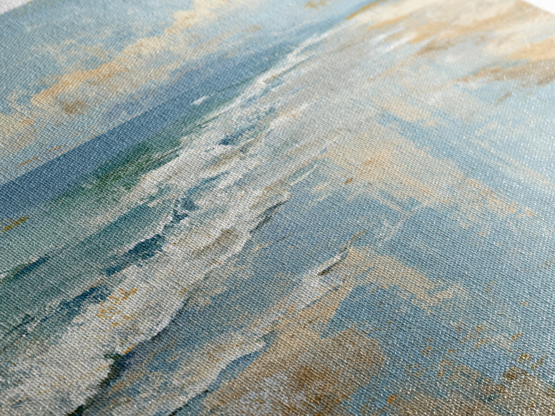 Abstract Seafoam Patterns Framed Canvas Print, Coastal Art, Fine Art Print, Coastal Decor, Abstract Art, Coastal, Wall Decor, COA-2x1-14