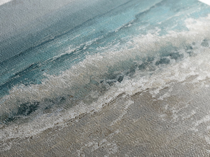 Moonlit Ocean with Silver Surf Framed Canvas Print, Coastal Art, Wall Decor, Coastal Decor, Fine Art, Coastal, Nautical Decor, COA-2x1-90
