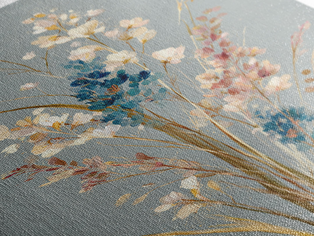 Coastal Botanical Bouquet Canvas Print, Coastal Art, Bird Art, Coastal Decor, Fine Art, Coastal, Living Room Art, Ocean Art, COA-2x3-77