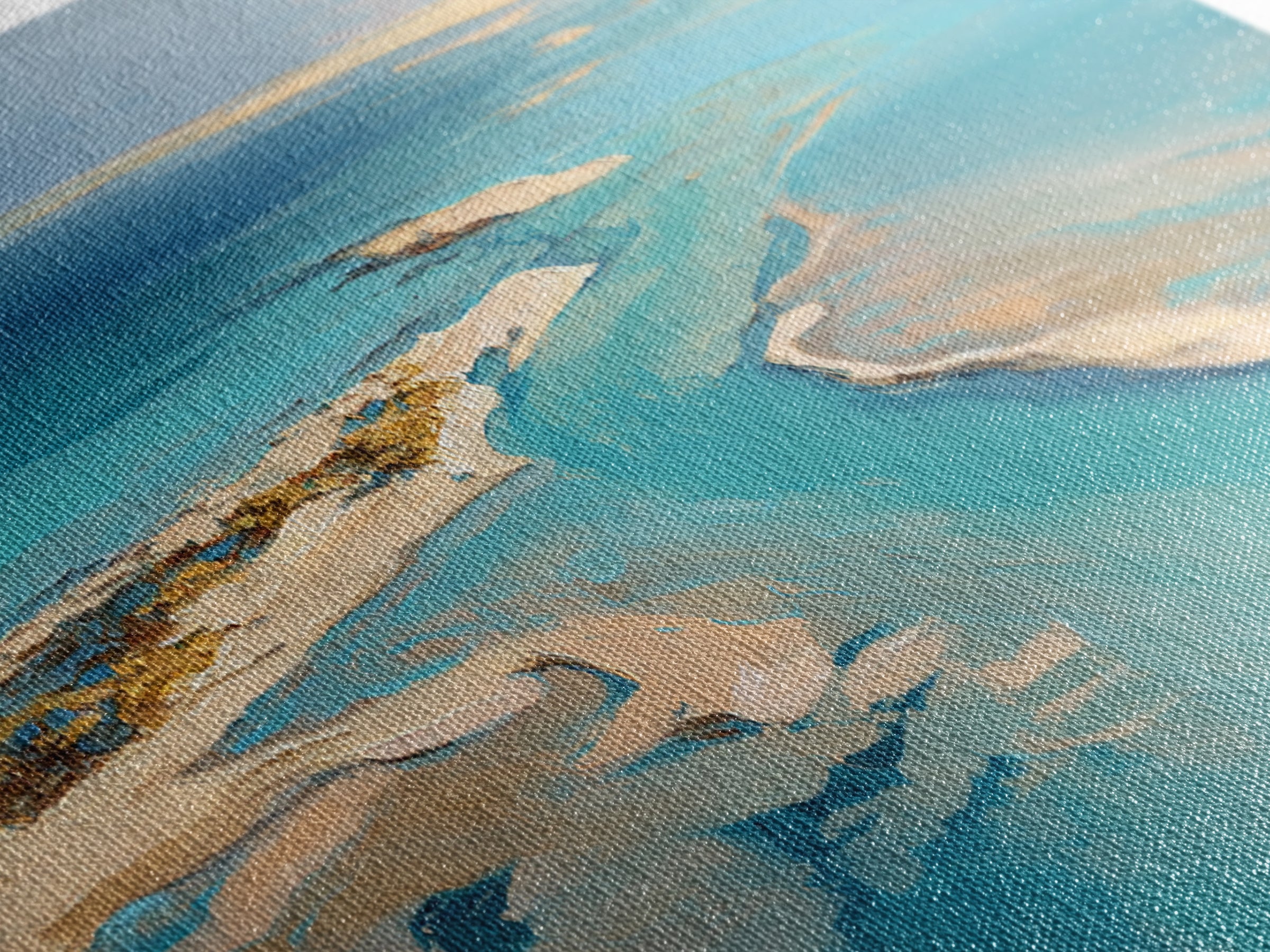Aerial Sandbar with Turquoise Water Canvas Print, Coastal Art, Blue Wall Art, Coastal Decor, Fine Art, Coastal, Gallery Decor, COA-3x1-21
