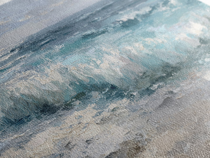 Moonlit Ocean with Silver Surf Canvas Print, Coastal Art, Gallery Decor, Coastal Decor, Fine Art, Coastal, Contemporary Art, COA-3x1-62
