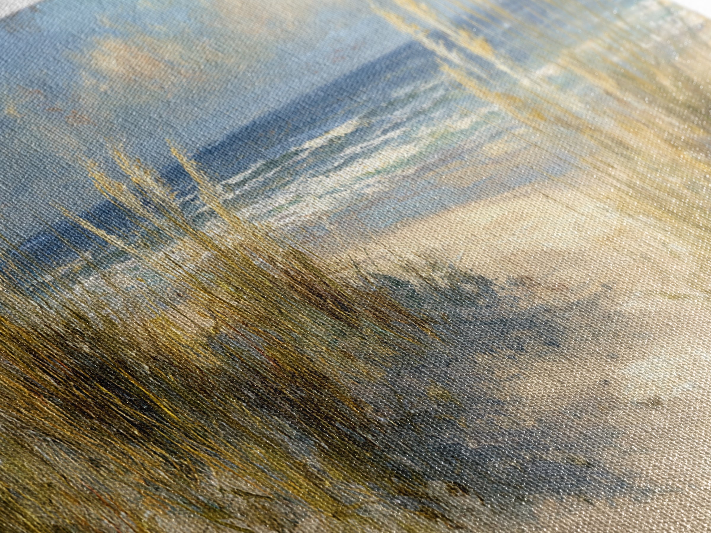 Coastal Grasses Moving Framed Canvas Print, Coastal Art, Coastal Decor, Watercolor Art, Coastal, Modern Wall Art, COA-3x1-68