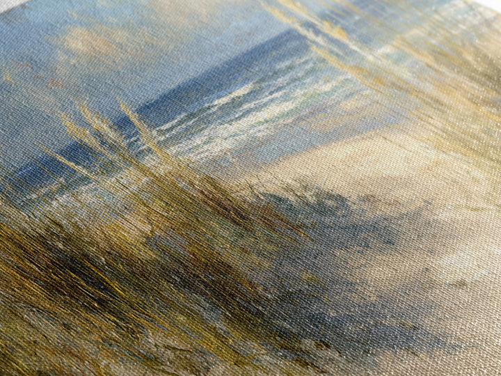 Coastal Grasses Moving Framed Canvas Print, Coastal Art, Coastal Decor, Watercolor Art, Coastal, Modern Wall Art, COA-3x1-68