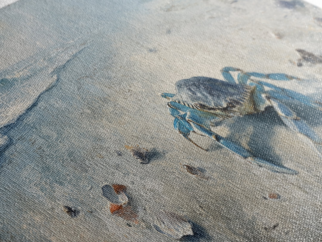 Blue Crab Illustration Canvas Print, Coastal Art, Wall Decor, Coastal Decor, Coastal, Nautical Decor, Coastal Wall Art, COA-3x1-78