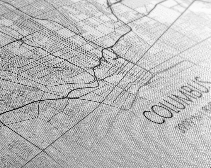 Columbus Street Map, Ohio Map, Map Print, Modern Art, Wall Art, Canvas Art, Cute Room Décor Aesthetic, Gift For Wife, Patriotic Décor
