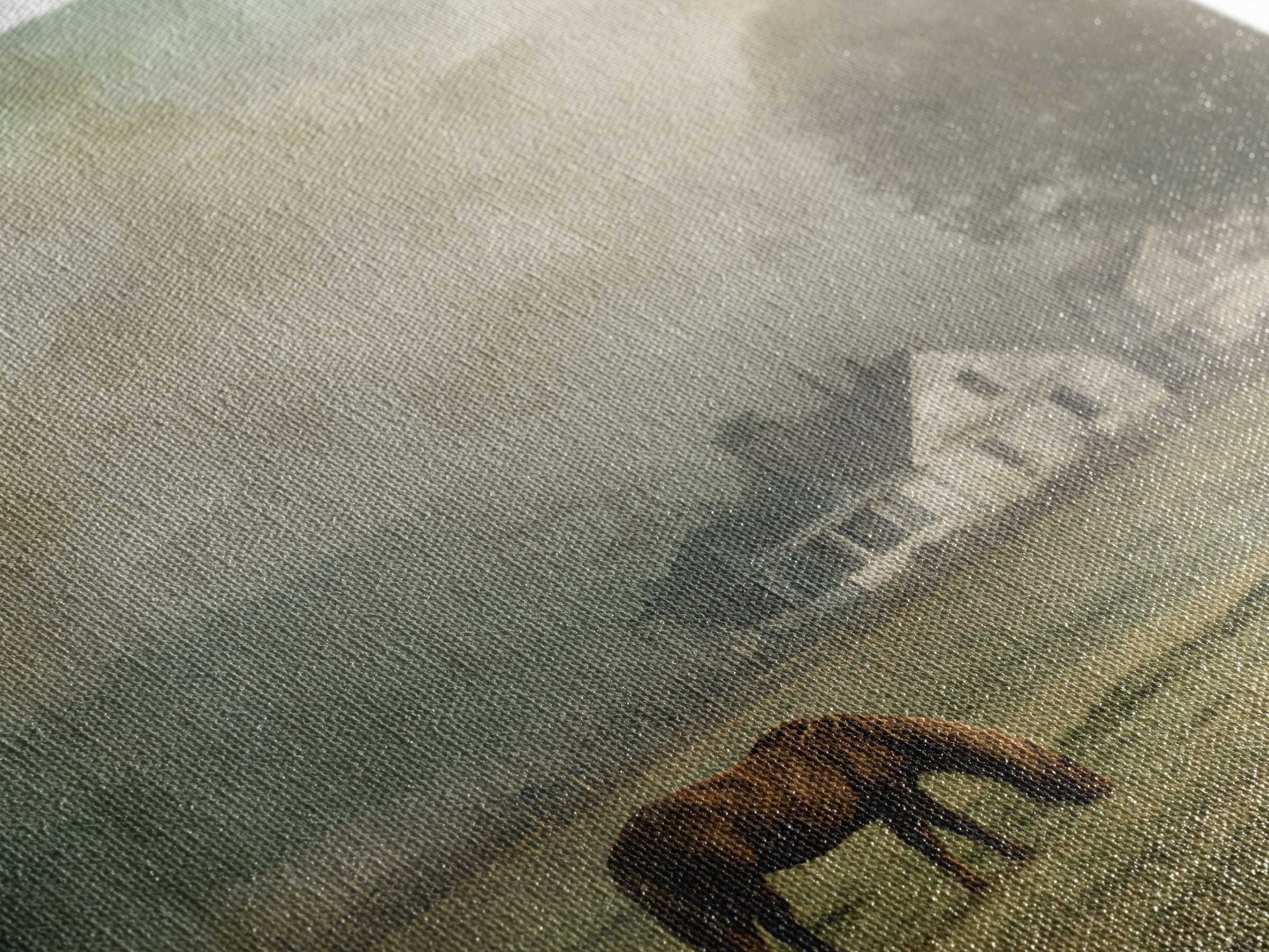 Rolling Pasture with Grazing Horses at Sunrise Framed Canvas Print, Country Art, Farmhouse Wall Art, Farmhouse Decor, Country, COU-1x1-1