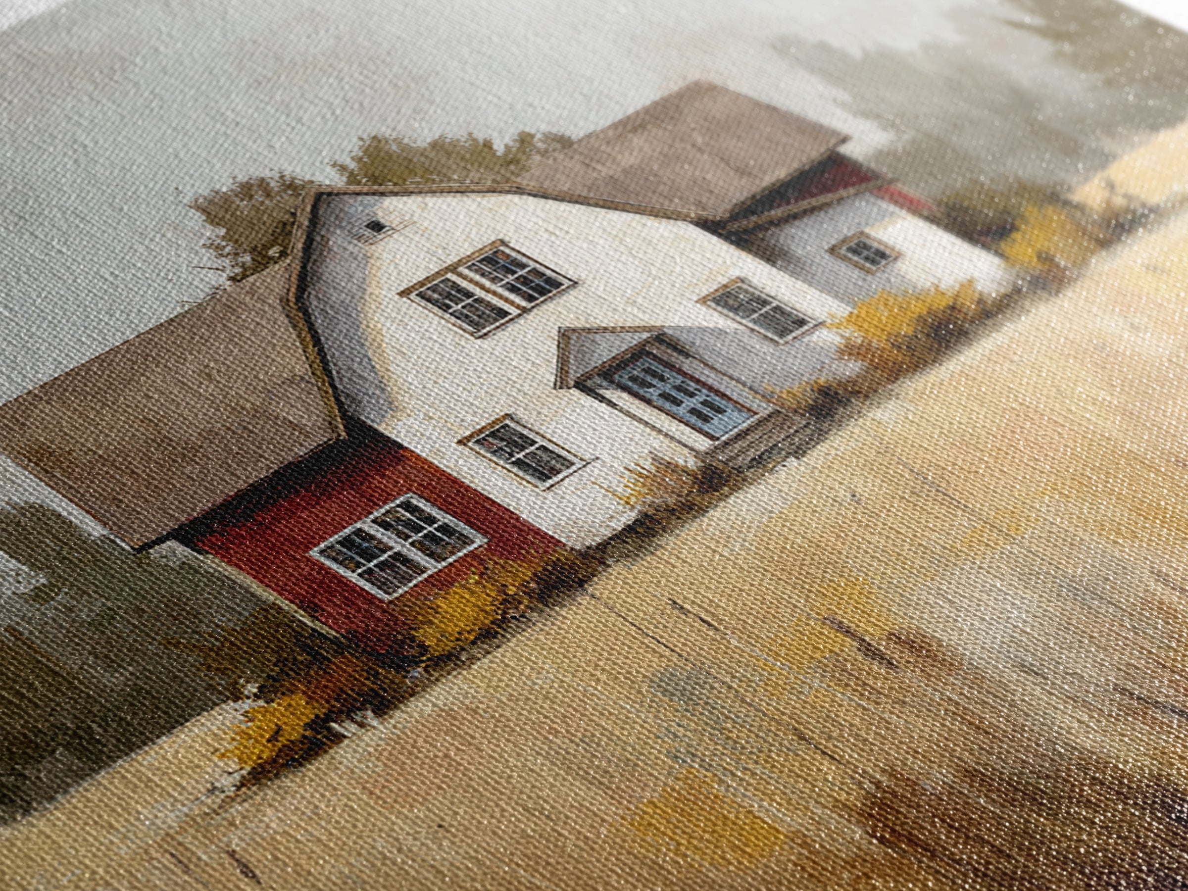 White Farmhouse Surrounded by Tall Grass Canvas Print, Country Art, Farmhouse Wall Decor, Farmhouse Decor, Fine Art, Country, COU-1x1-10
