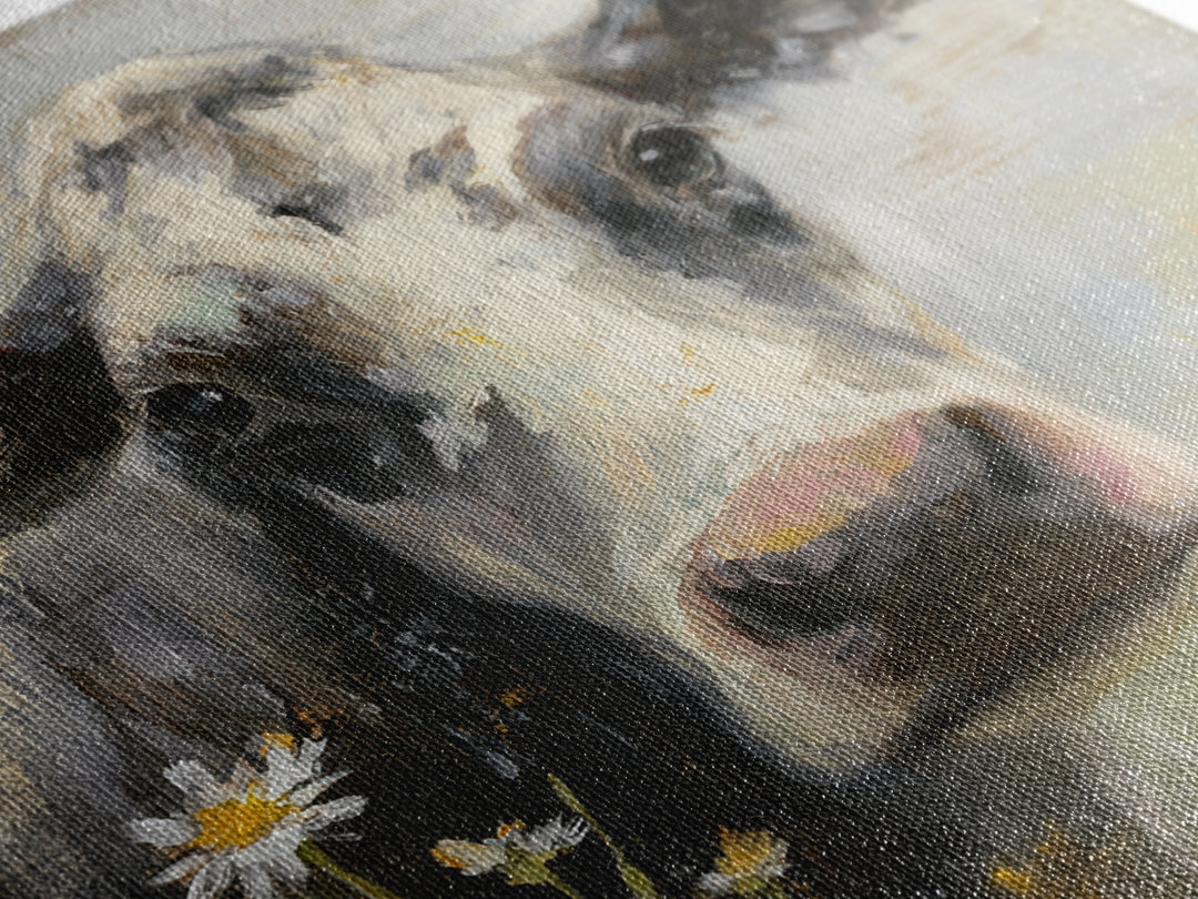 Cow Portrait with Gentle Farmhouse Personality Canvas Print, Country Art, Home Decor, Farmhouse Decor, Fine Art, Country, COU-1x1-4