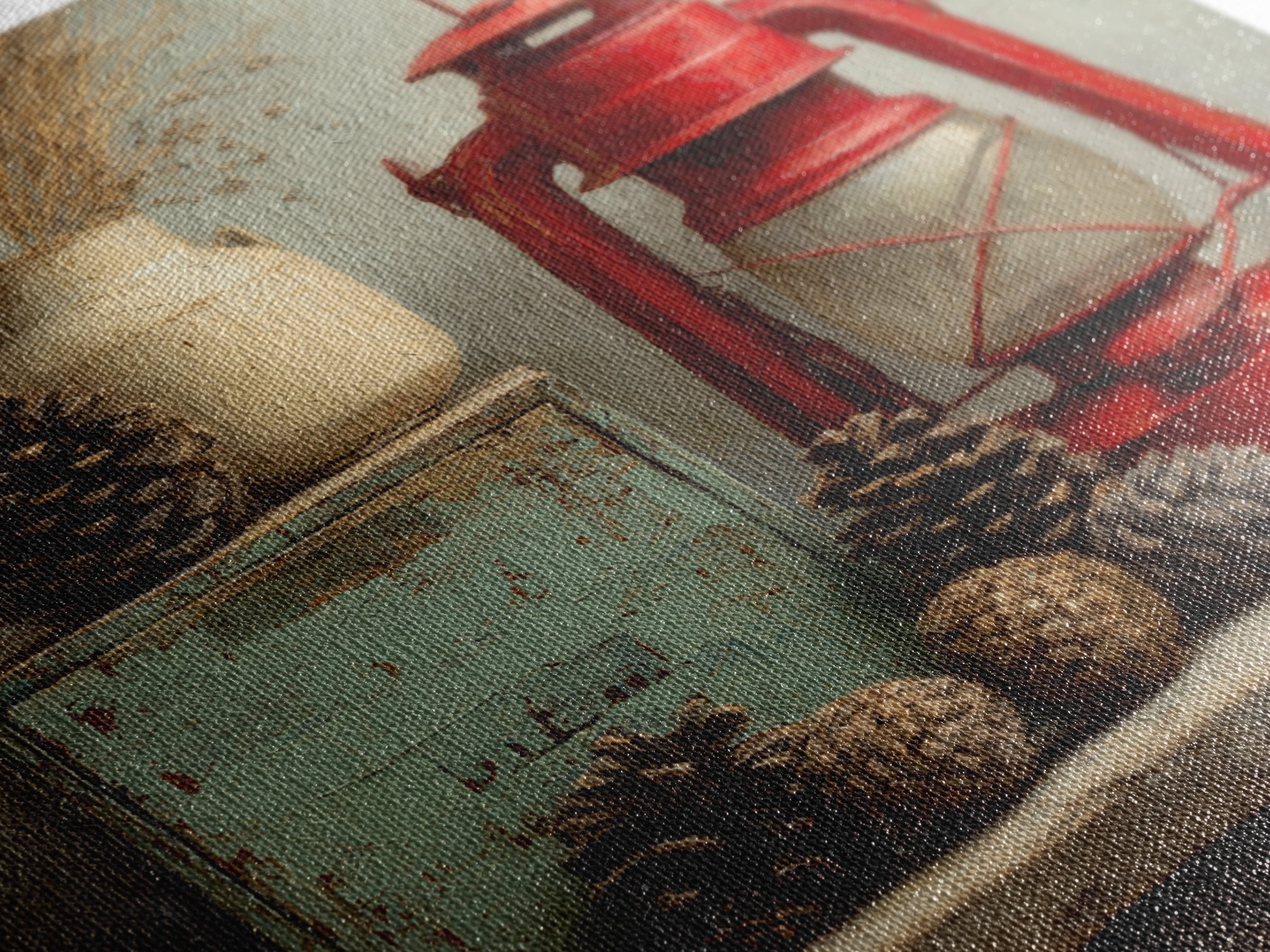 Old Lantern and Pinecones Still Life Framed Canvas Print, Country Art, Digital Prints, Farmhouse Decor, Fine Art, Country, COU-1x1-96