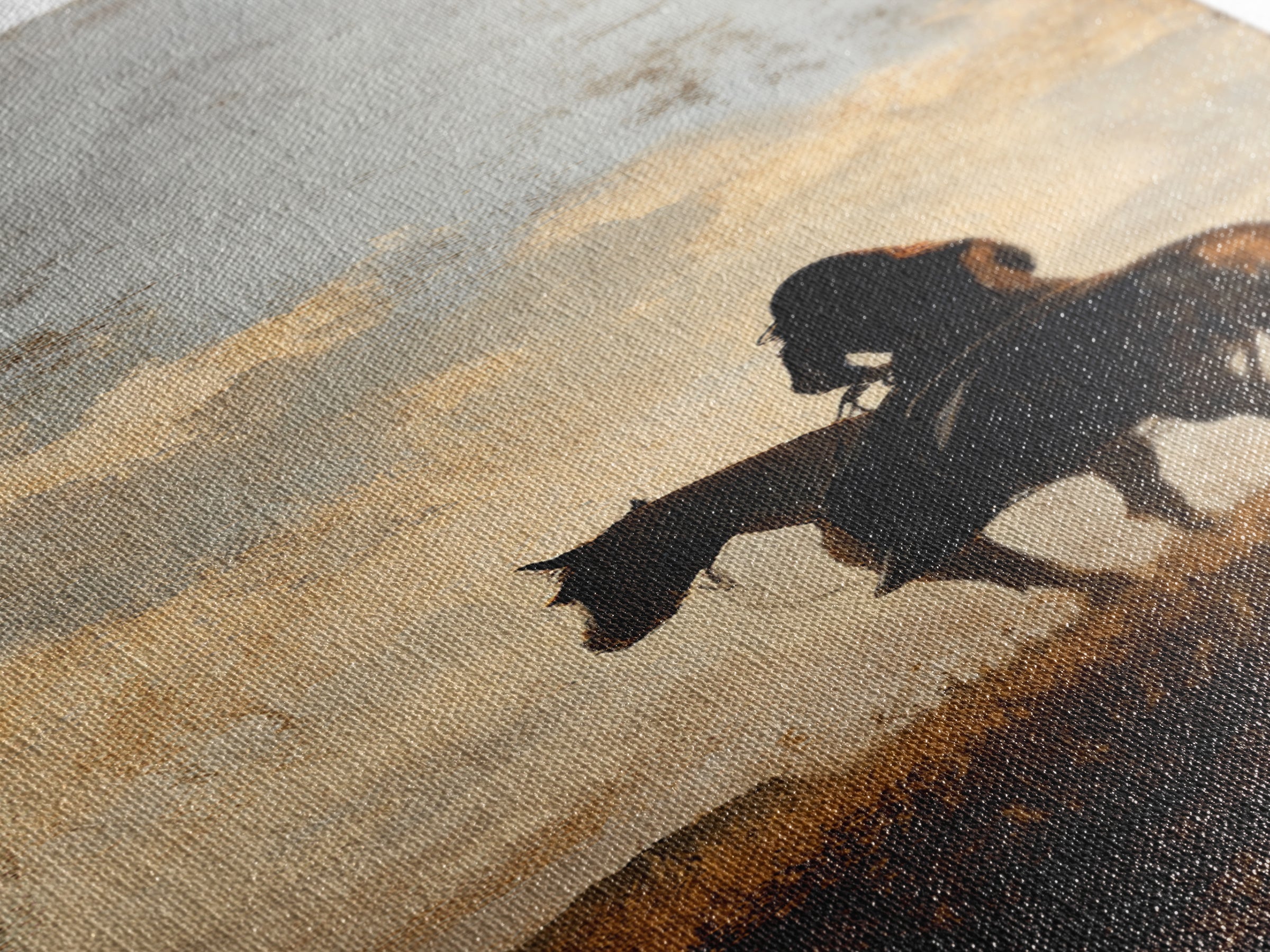 Horse and Rider Silhouette at Dusk Canvas Print, Country Art, Farmhouse Wall Art, Farmhouse Decor, Fine Art, Country, COU-1x3-5