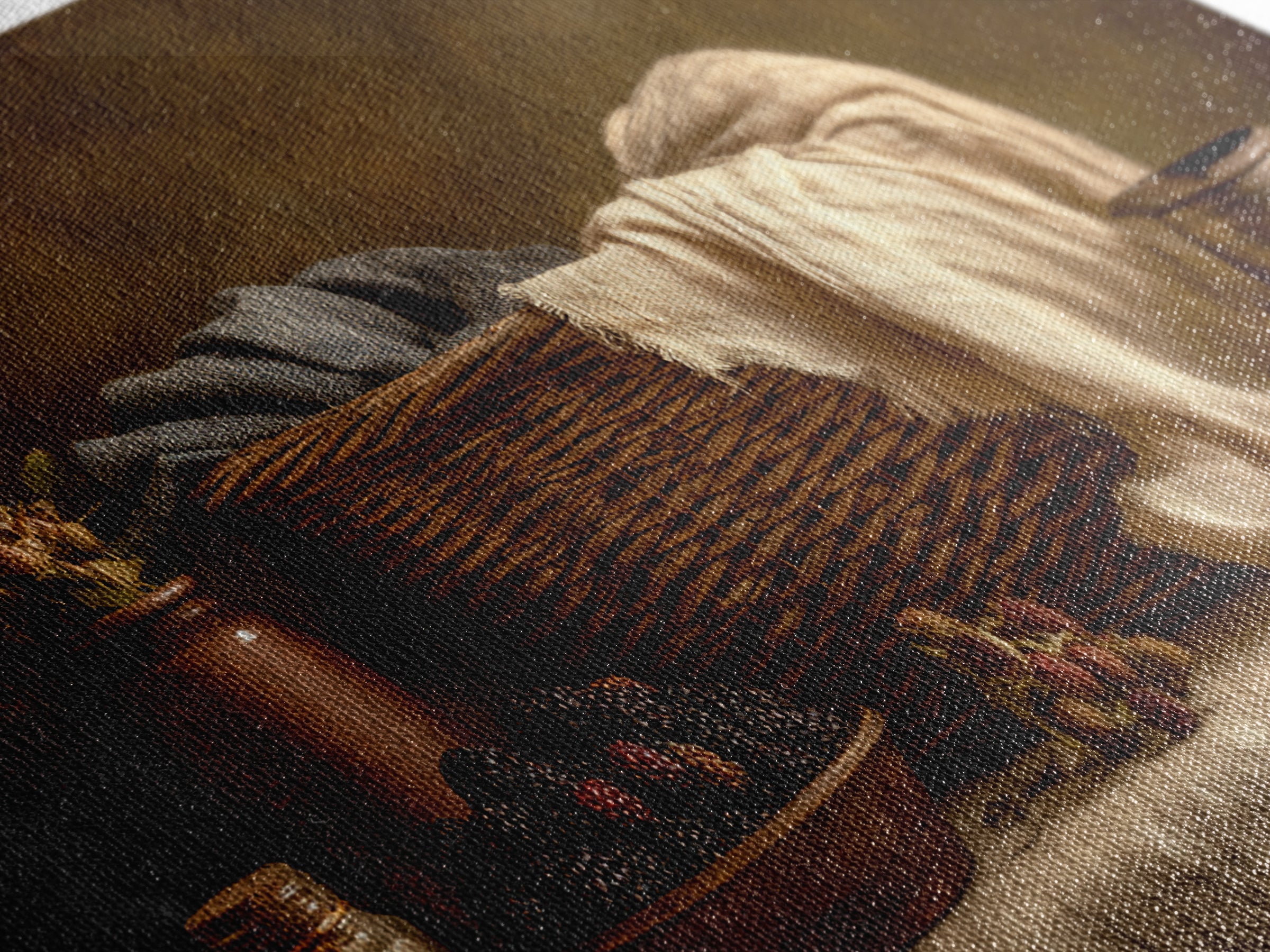 Blackberry Basket with Linen Cloth Canvas Print, Country Art, Contemporary Art, Farmhouse Decor, Abstract Art, Country, COU-2x1-17