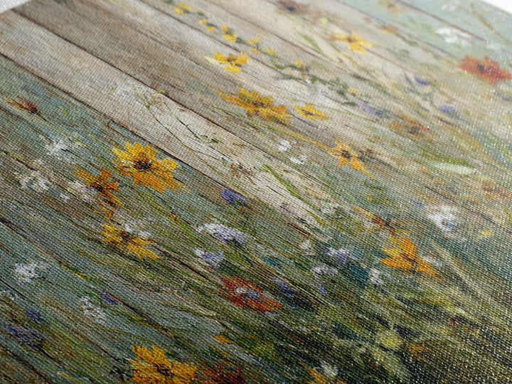 Wildflower Meadow Beside an Old Fence Canvas Print, Country Art, Statement Artwork, Farmhouse Decor, Fine Art, Country, COU-2x1-22