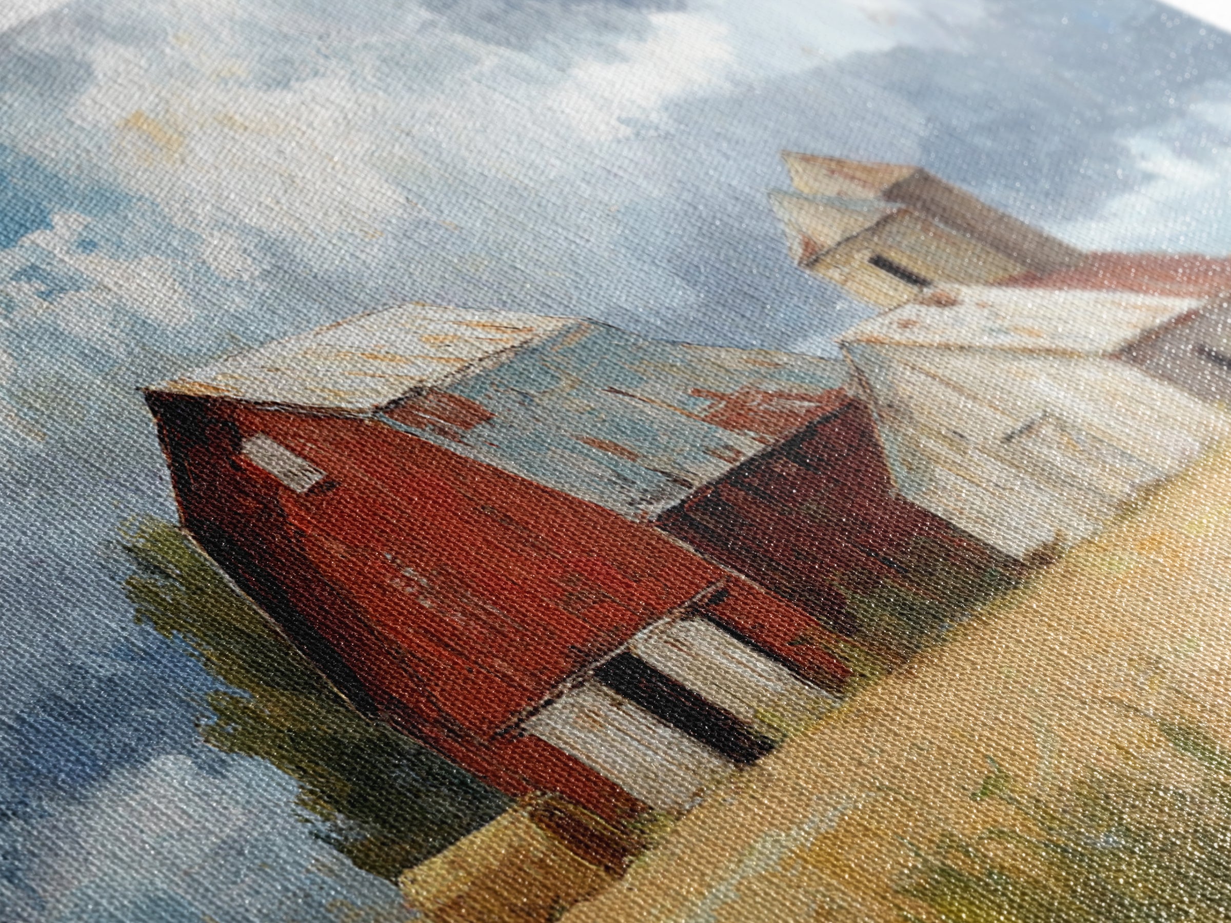 Cornfield under Dramatic Summer Clouds Canvas Print, Country Art, Room Decor, Farmhouse Decor, Oil Painting, Country, COU-2x1-62