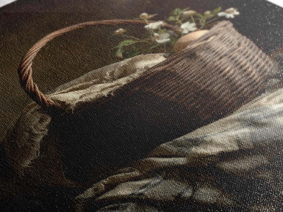 Blackberry Basket with Linen Cloth Canvas Print, Country Art, Home Decor, Farmhouse Decor, Abstract Art, Country, Printable Art, COU-2x3-5