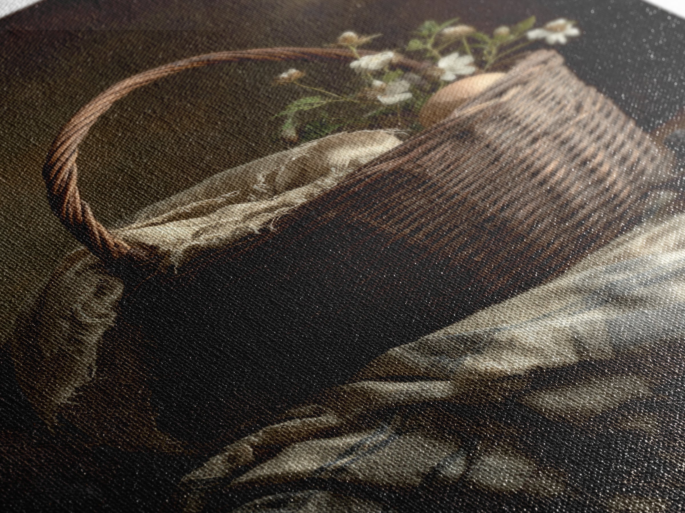Blackberry Basket with Linen Cloth Canvas Print, Country Art, Home Decor, Farmhouse Decor, Abstract Art, Country, Printable Art, COU-2x3-5