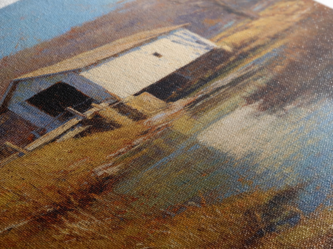 Covered Bridge over a Quiet Creek Canvas Print, Country Art, Art Print, Farmhouse Decor, Fine Art, Country, Watercolor Painting, COU-2x3-71