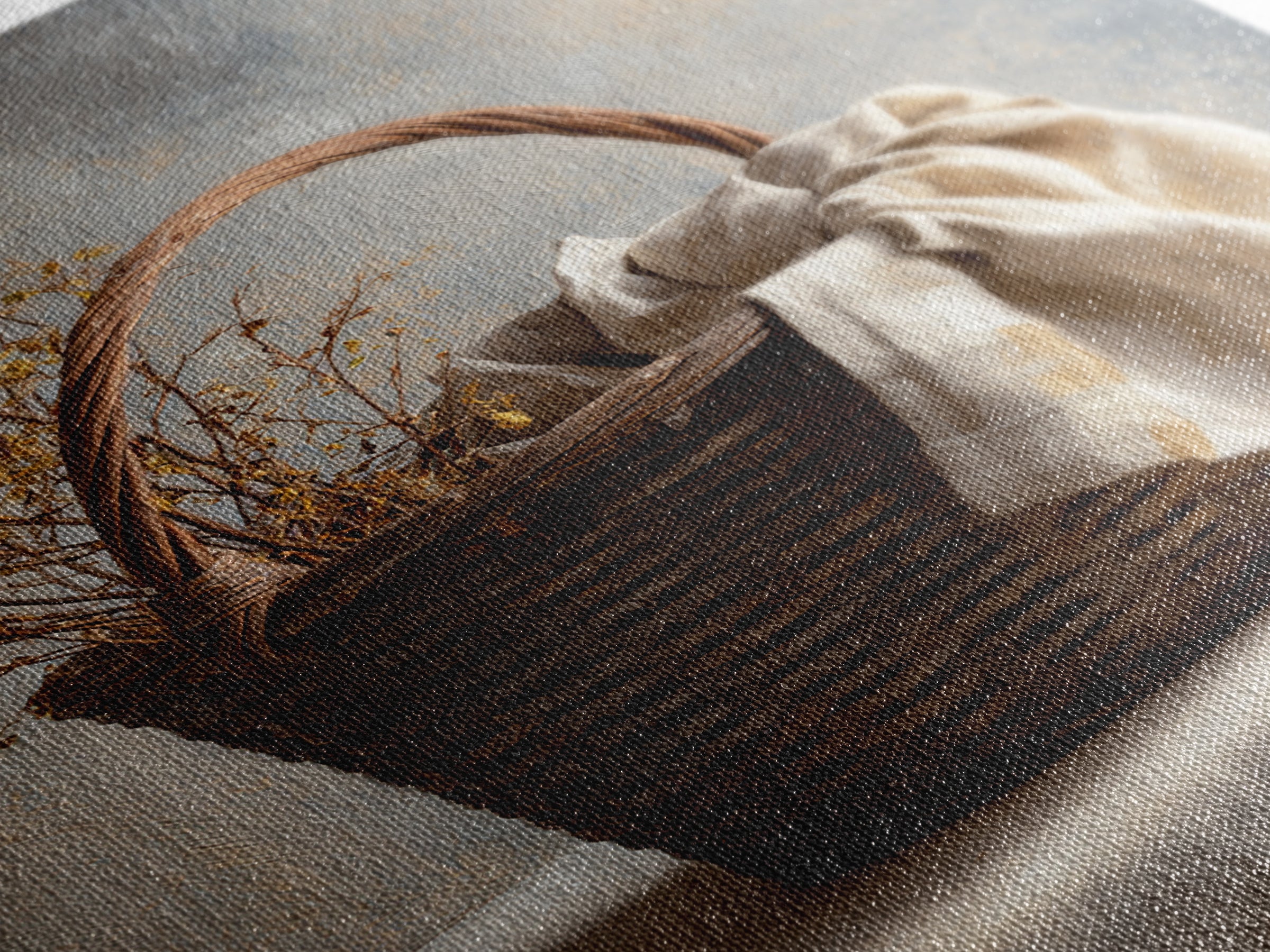 Blackberry Basket with Linen Cloth Canvas Print, Country Art, Farmhouse Decor, Abstract Art, Country, French Country, COU-2x3-77