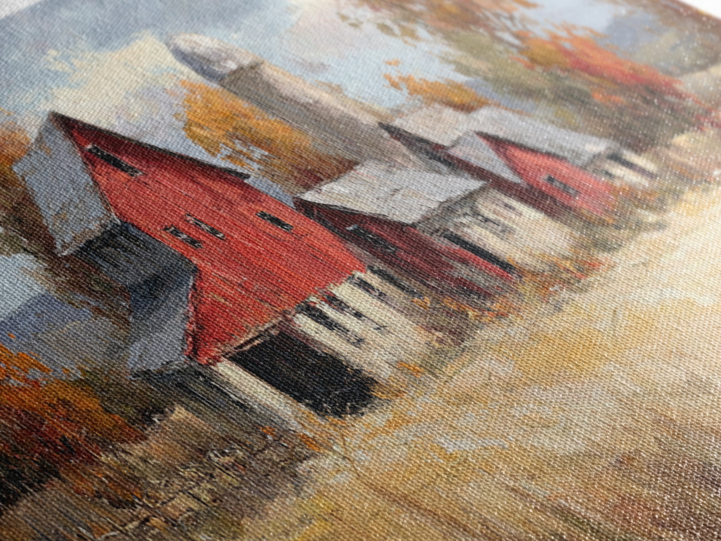 Apple Orchard with Warm Autumn Light Canvas Print, Country Art, Farmhouse Decor, Fine Art, Country, Gallery Wall Art, COU-3x1-46