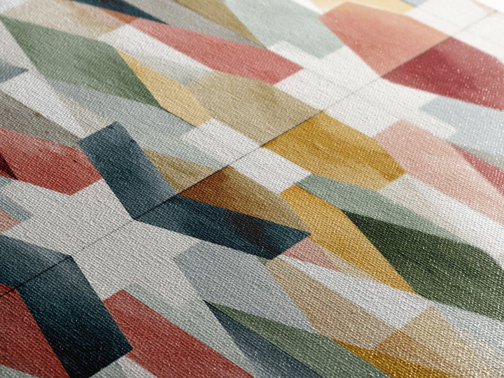 Quilt Geometric Folk Pattern Canvas Print, Country Art, Home Decor, Farmhouse Decor, Fine Art, Country, Printable Art, COU-3x1-76