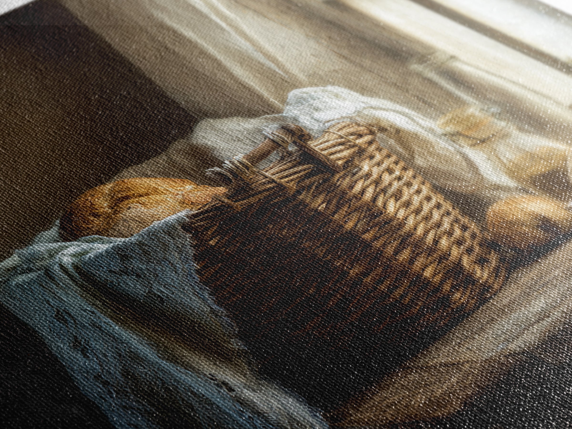 Blackberry Basket with Linen Cloth Canvas Print, Country Art, Farmhouse Decor, Abstract Art, Country, French Country, COU-3x2-1