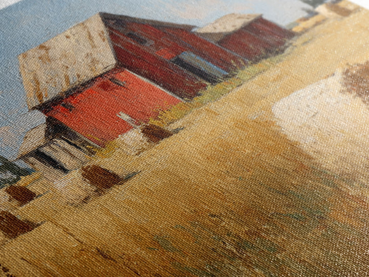 Hay Bales in Late Afternoon Sun Framed Canvas Print, Country Art, Farmhouse Decor, Fine Art, Country, Gallery Wall Art, COU-3x2-24
