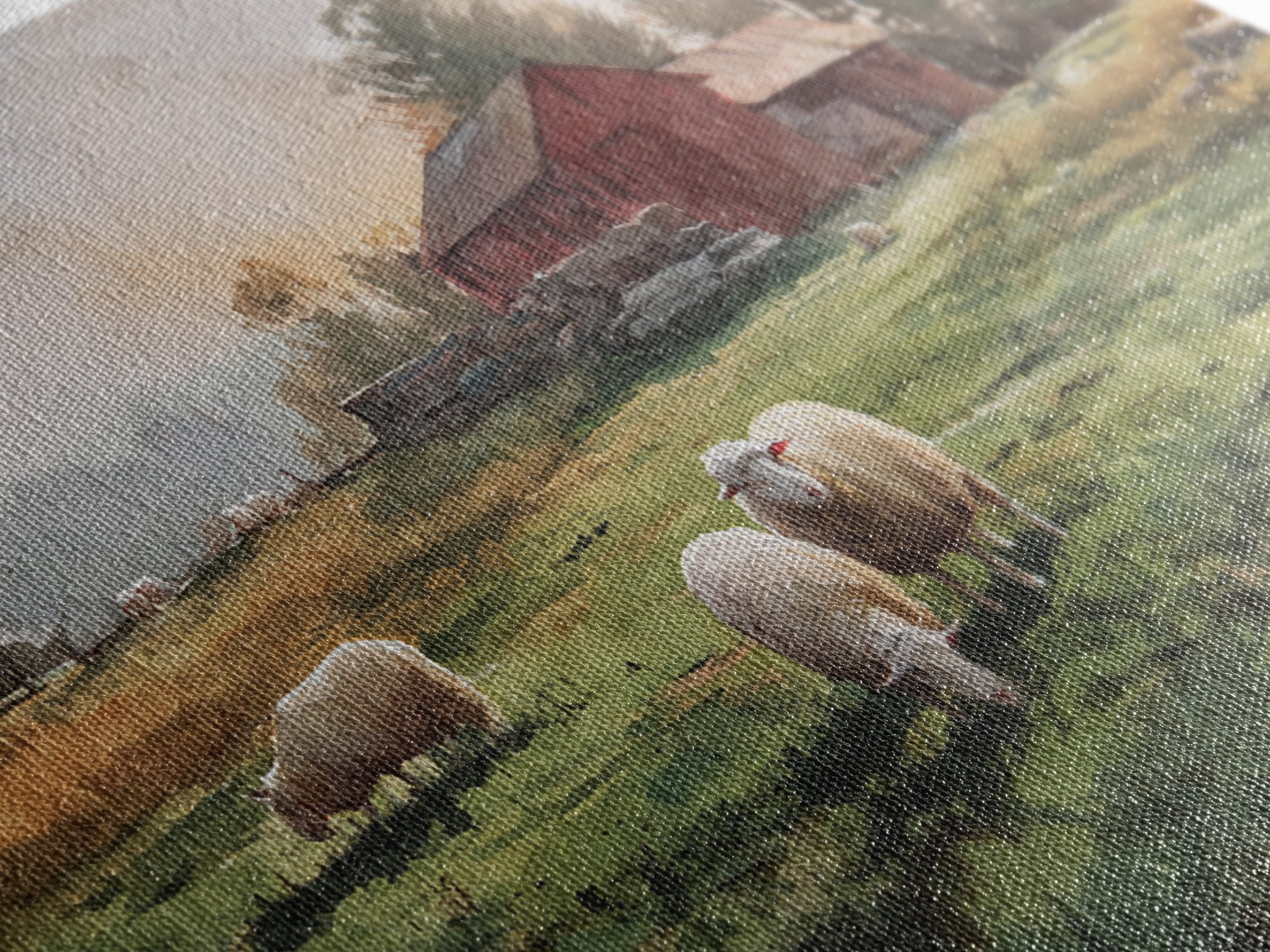 Watercolor Sheep in a Green Pasture Canvas Print, Country Art, Printable Art, Farmhouse Decor, Country, French Country, COU-3x2-3