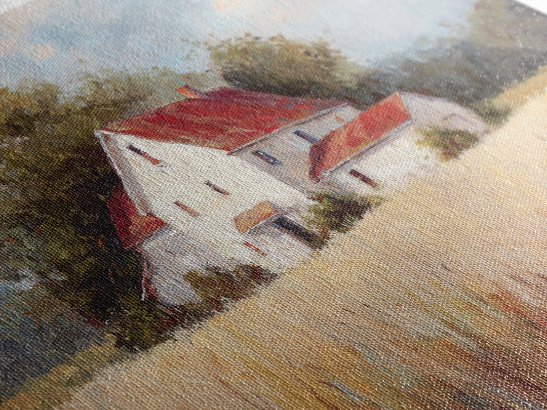 White Farmhouse Surrounded by Tall Grass Canvas Print, Country Art, Digital Print, Farmhouse Decor, Fine Art, Country, COU-3x2-38