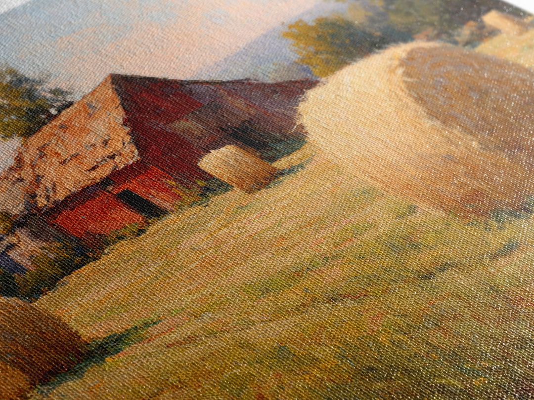 Hay Bales in Late Afternoon Sun Canvas Print, Country Art, Neutral Decor, Farmhouse Decor, Fine Art, Country, Home Decor, COU-3x2-72