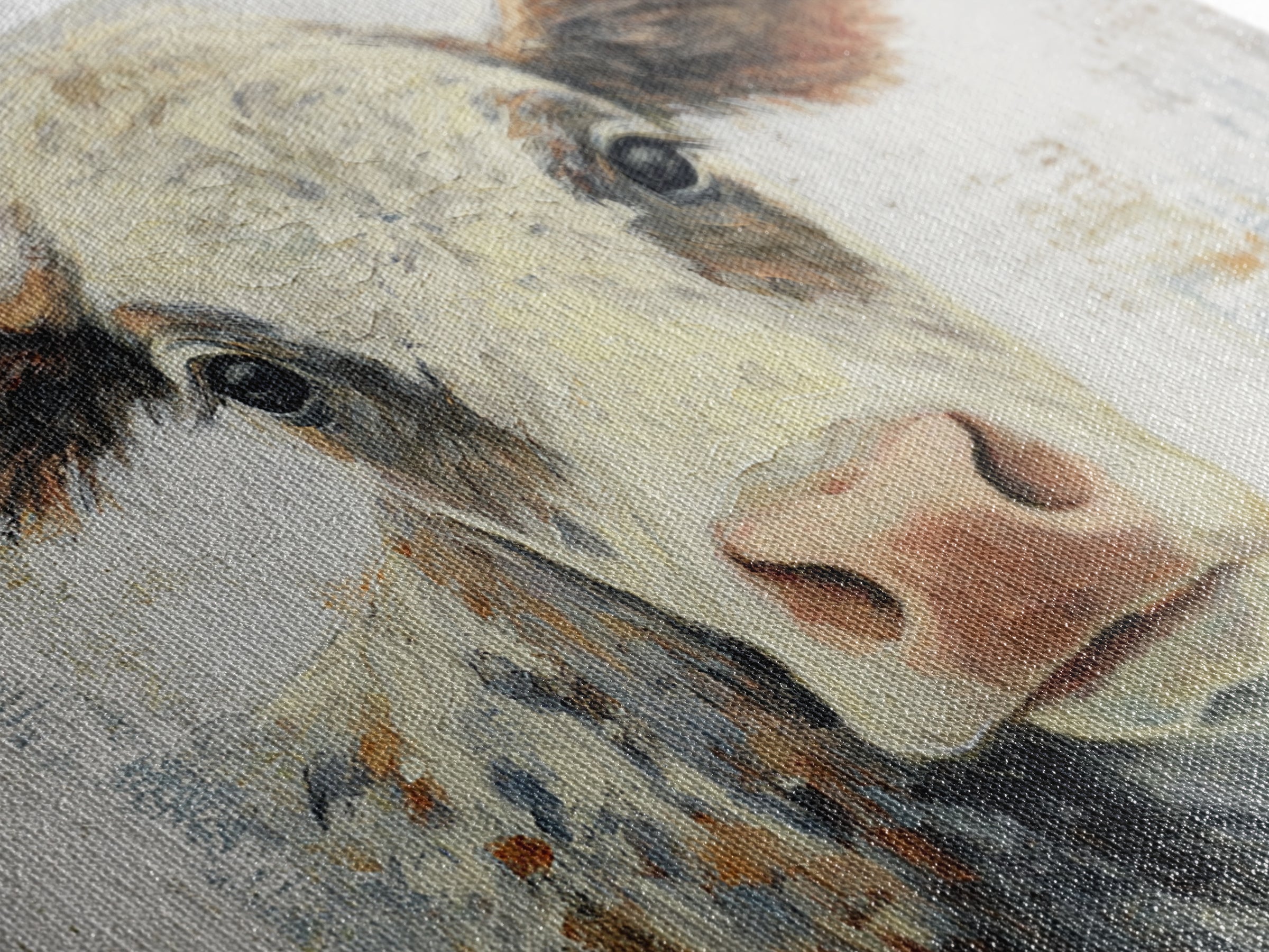 Cow Portrait with Gentle Farmhouse Personality Framed Canvas Print, Country Art, Large Wall Art, Farmhouse Decor, Country, COU-3x2-8