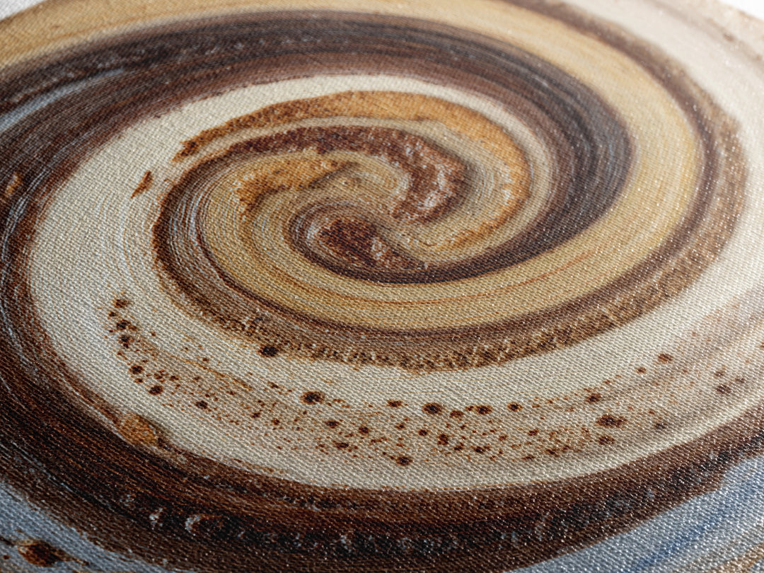 Abstract Brown and Cream Coffee Swirl Canvas Print, Coffee Shop Art, Statement Artwork, Cafe Decor, Abstract Art, Cafe, CSA-1x1-9