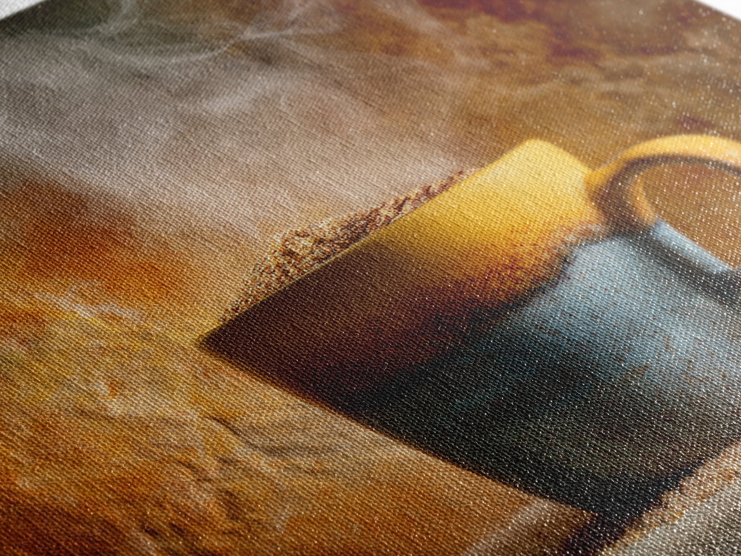 Espresso Cup with Rising Steam and Warm Canvas Print, Coffee Shop Art, Digital Wall Art, Cafe Decor, Oil Painting, Cafe, CSA-1x1-97