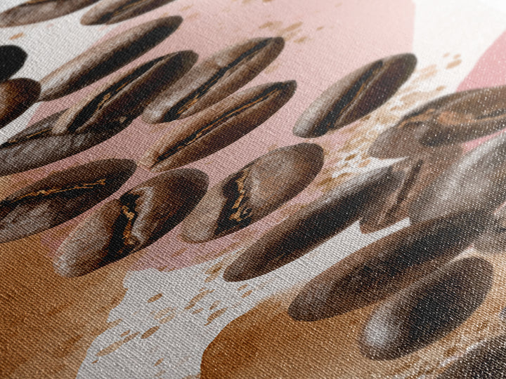 Roasted Beans Falling Through Dark Space Canvas Print, Coffee Shop Art, Printable, Cafe Decor, Fine Art, Cafe, Dopamine Decor, CSA-1x3-32