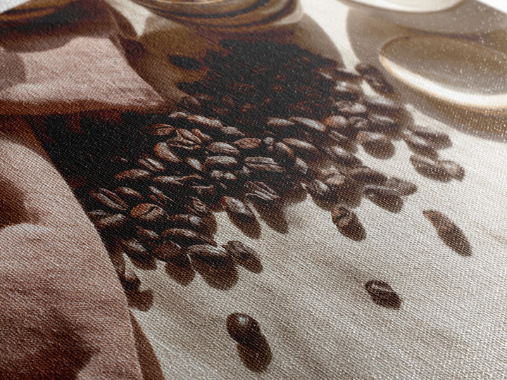 Roasted Beans Falling Through Dark Space Framed Canvas Print, Coffee Shop Art, Fine Art Print, Cafe Decor, Fine Art, Cafe, CSA-2x1-16
