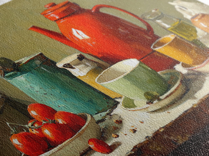 Mid Century Coffee Pot Framed Canvas Print, Coffee Shop Art, Room Decor, Cafe Decor, Fine Art, Cafe, Canvas Wall Art, CSA-2x1-42